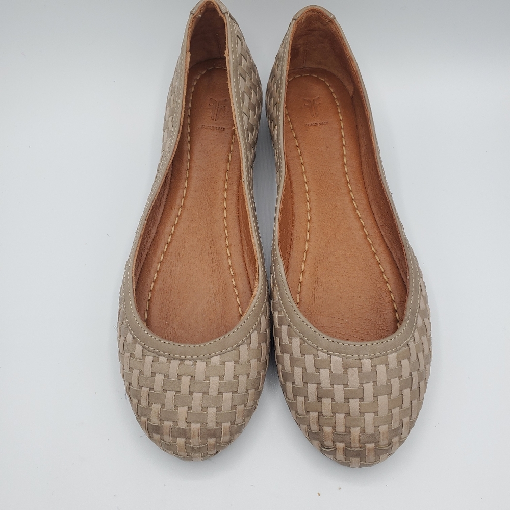 Frye Women's Carson Woven gray leather  shoes 8